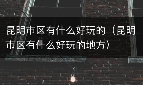 昆明市区有什么好玩的（昆明市区有什么好玩的地方）
