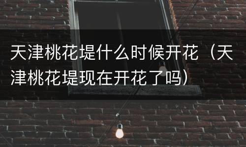 天津桃花堤什么时候开花（天津桃花堤现在开花了吗）