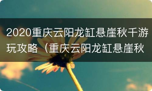 2020重庆云阳龙缸悬崖秋千游玩攻略（重庆云阳龙缸悬崖秋千多少钱）