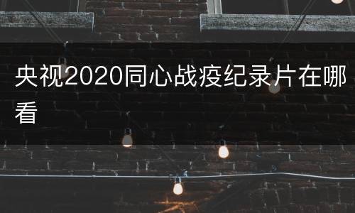 央视2020同心战疫纪录片在哪看