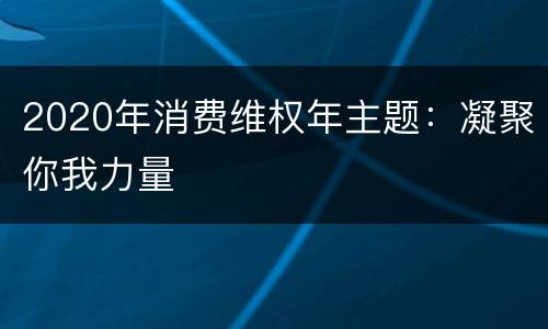 2020年消费维权年主题：凝聚你我力量
