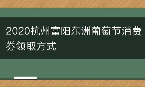 2020杭州富阳东洲葡萄节消费券领取方式