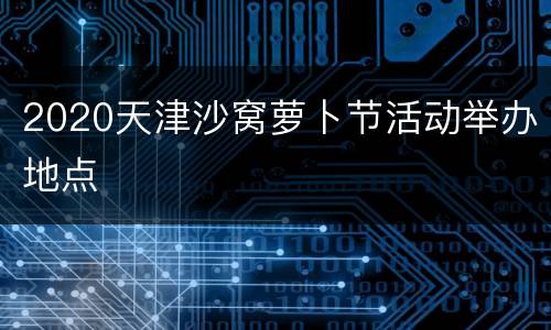 2020天津沙窝萝卜节活动举办地点