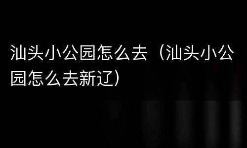 汕头小公园怎么去（汕头小公园怎么去新辽）