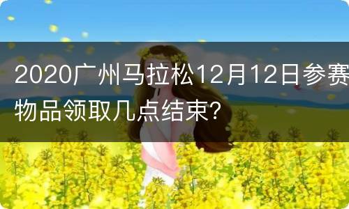 2020广州马拉松12月12日参赛物品领取几点结束？