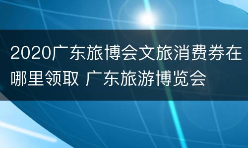 2020广东旅博会文旅消费券在哪里领取 广东旅游博览会