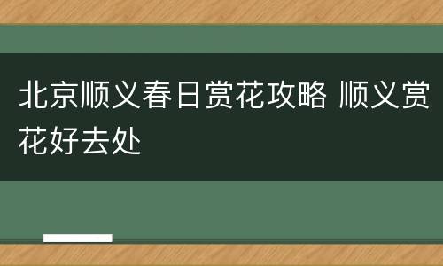 北京顺义春日赏花攻略 顺义赏花好去处