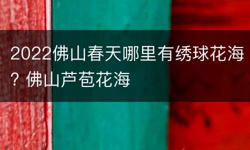 2022佛山春天哪里有绣球花海? 佛山芦苞花海