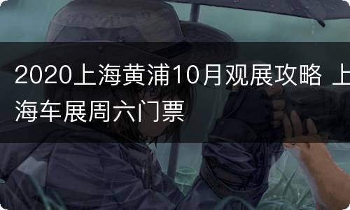 2020上海黄浦10月观展攻略 上海车展周六门票