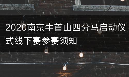 2020南京牛首山四分马启动仪式线下赛参赛须知