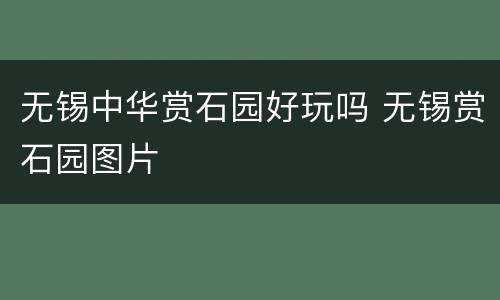 无锡中华赏石园好玩吗 无锡赏石园图片