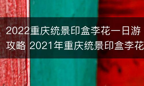 2022重庆统景印盒李花一日游攻略 2021年重庆统景印盒李花节