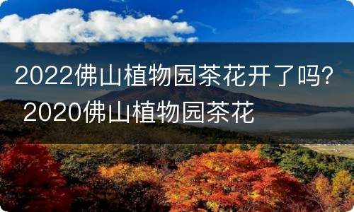 2022佛山植物园茶花开了吗？ 2020佛山植物园茶花