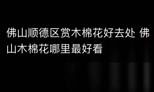 佛山顺德区赏木棉花好去处 佛山木棉花哪里最好看