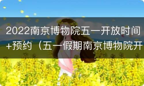 2022南京博物院五一开放时间+预约（五一假期南京博物院开放吗）