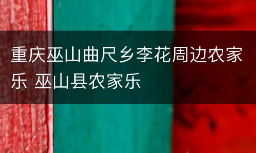 重庆巫山曲尺乡李花周边农家乐 巫山县农家乐