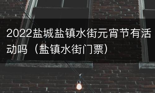 2022盐城盐镇水街元宵节有活动吗（盐镇水街门票）