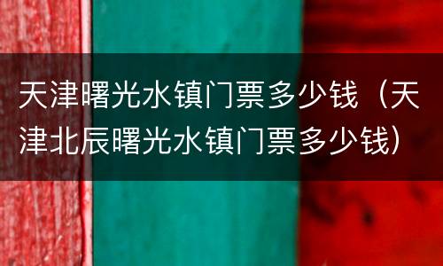 天津曙光水镇门票多少钱（天津北辰曙光水镇门票多少钱）