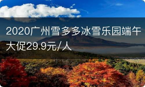 2020广州雪多多冰雪乐园端午大促29.9元/人