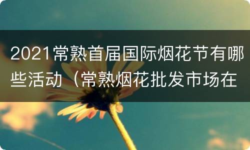 2021常熟首届国际烟花节有哪些活动（常熟烟花批发市场在哪里）