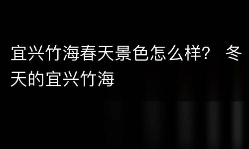 宜兴竹海春天景色怎么样？ 冬天的宜兴竹海