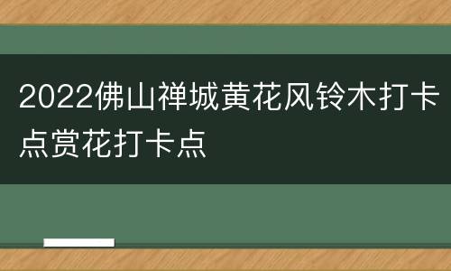 2022佛山禅城黄花风铃木打卡点赏花打卡点