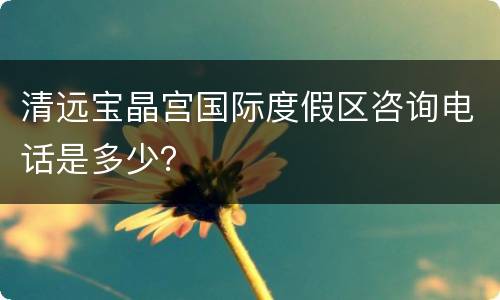 清远宝晶宫国际度假区咨询电话是多少？
