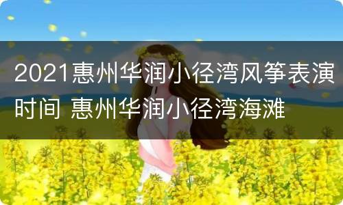 2021惠州华润小径湾风筝表演时间 惠州华润小径湾海滩