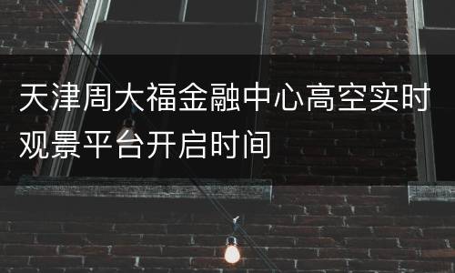天津周大福金融中心高空实时观景平台开启时间