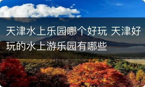 天津水上乐园哪个好玩 天津好玩的水上游乐园有哪些