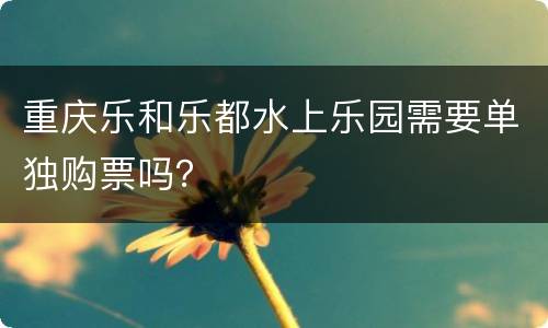 重庆乐和乐都水上乐园需要单独购票吗？
