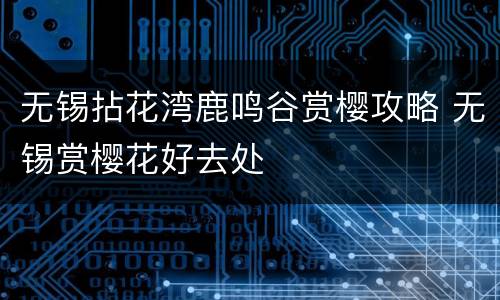 无锡拈花湾鹿鸣谷赏樱攻略 无锡赏樱花好去处