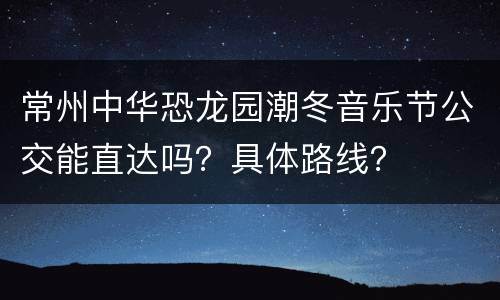 常州中华恐龙园潮冬音乐节公交能直达吗？具体路线？