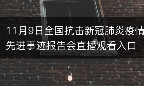 11月9日全国抗击新冠肺炎疫情先进事迹报告会直播观看入口