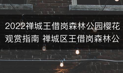 2022禅城王借岗森林公园樱花观赏指南 禅城区王借岗森林公园