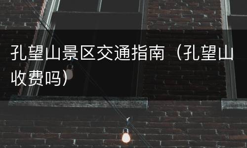孔望山景区交通指南（孔望山收费吗）