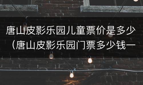 唐山皮影乐园儿童票价是多少（唐山皮影乐园门票多少钱一位）