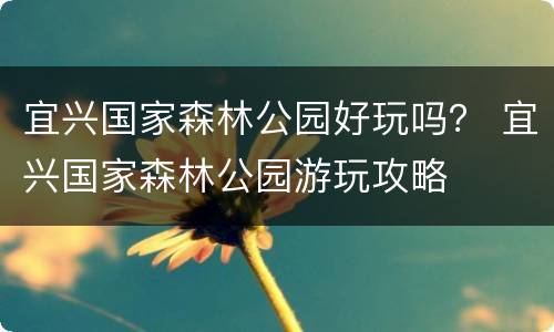 宜兴国家森林公园好玩吗？ 宜兴国家森林公园游玩攻略