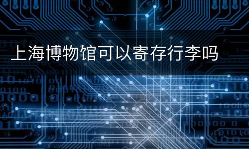 上海博物馆可以寄存行李吗