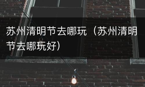 苏州清明节去哪玩（苏州清明节去哪玩好）