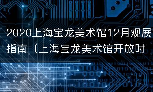 2020上海宝龙美术馆12月观展指南（上海宝龙美术馆开放时间）