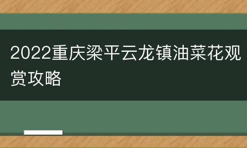 2022重庆梁平云龙镇油菜花观赏攻略