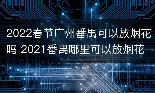 2022春节广州番禺可以放烟花吗 2021番禺哪里可以放烟花