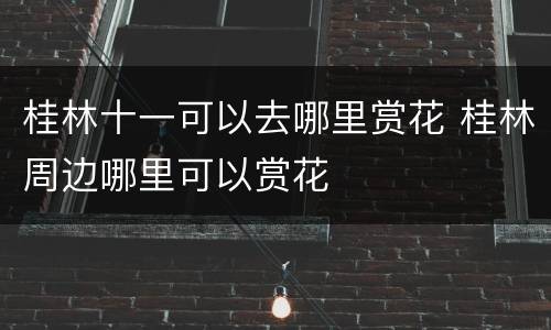 桂林十一可以去哪里赏花 桂林周边哪里可以赏花