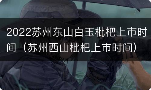 2022苏州东山白玉枇杷上市时间（苏州西山枇杷上市时间）