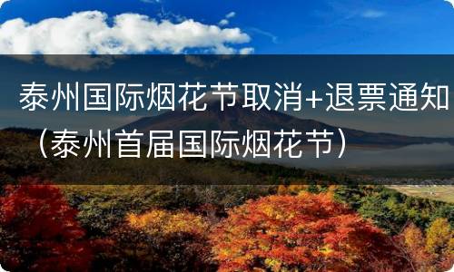 泰州国际烟花节取消+退票通知（泰州首届国际烟花节）