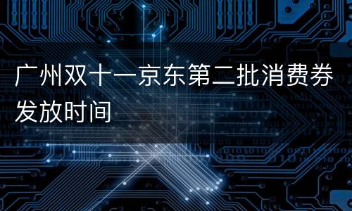 广州双十一京东第二批消费券发放时间