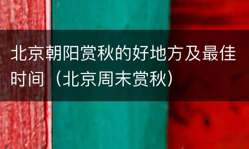 北京朝阳赏秋的好地方及最佳时间（北京周末赏秋）