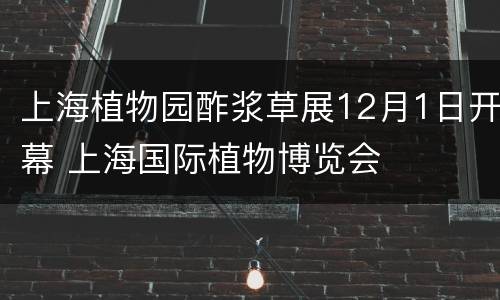 上海植物园酢浆草展12月1日开幕 上海国际植物博览会
