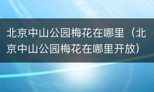北京中山公园梅花在哪里（北京中山公园梅花在哪里开放）